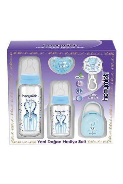 Hanymish 5 Li Yeni Dogan Emzik Cam Biberon Seti Kod 650 Mavi Trendyol