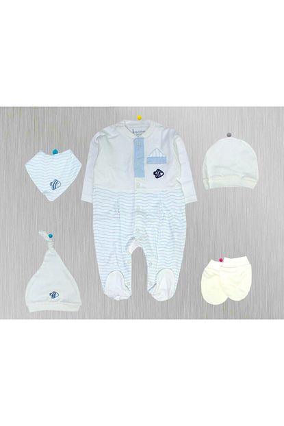 Bebbek Bebek Mavi Nenny Baby Happy Moon 5 Li Zibin Set Yenidogan Hastane Cikisi Trendyol