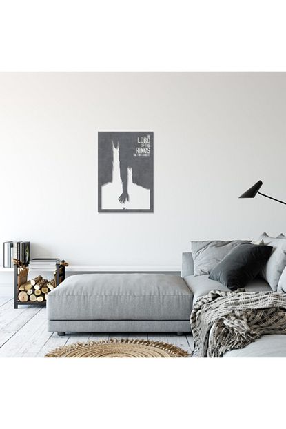 Balt Metal Wood Gri Lord Of The Rings Dekoratif Yatak Odasi Duvar Tablosu 33x48 Trendyol