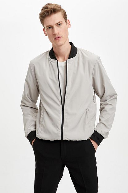 Defacto Erkek Gri Slim Fit Bomber Mont R6379az20au Trendyol