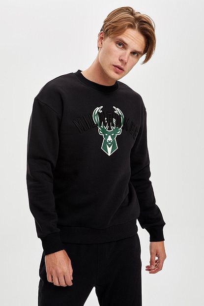 Defacto Erkek Siyah Nba Lisansli Bisiklet Yaka Sweatshirt R3247az20au Trendyol
