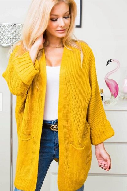 U S Collection Kadin Sari Uzun Triko Hirka Trendyol
