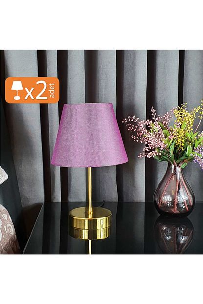 Bysay Fiesta Fiesta Sun Metal Ayakli Ikili Abajur Masa Lambasi Gold Mor Trendyol