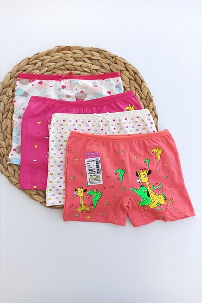 Aliss 4 Adet Kiz Cocuk Renkli Boxer Baksir 4 5 Yas Trendyol