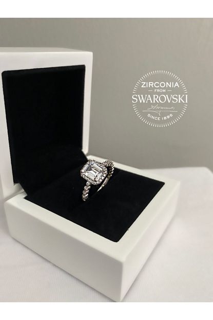 Pella Kuyumculuk Kadin Swarovski Tasli Baget Gumus Yuzuk Trendyol