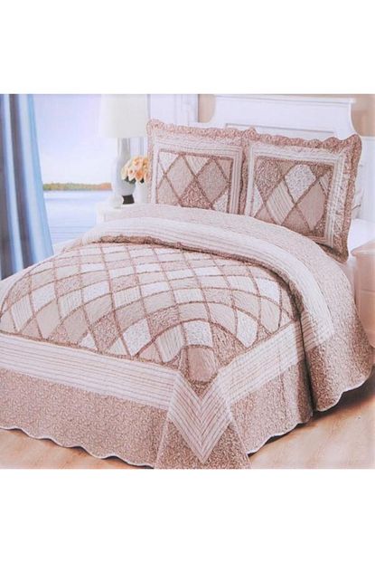 Wedding Home Cift Kisilik Kahverengi Patchwork Yatak Ortusu Trendyol