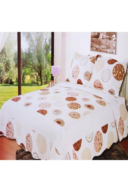 Wedding Home Elif Krem Cift Kisilik Baskili Yatak Ortusu Trendyol