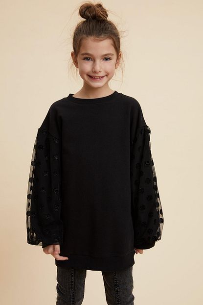 Defacto Kiz Cocuk Balon Kol Tunik Boy Sweatshirt Trendyol