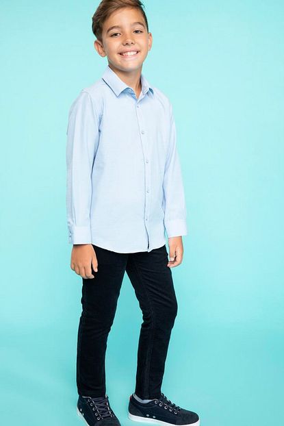 Defacto Lacivert Erkek Cocuk Slim Fit Kadife Pantolon Trendyol