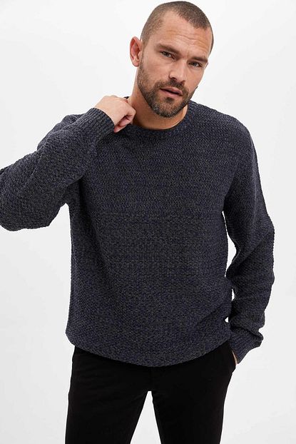 Defacto Erkek Slim Fit Mevsimlik Basic Kazak H3465az 18wn Nv64 Trendyol