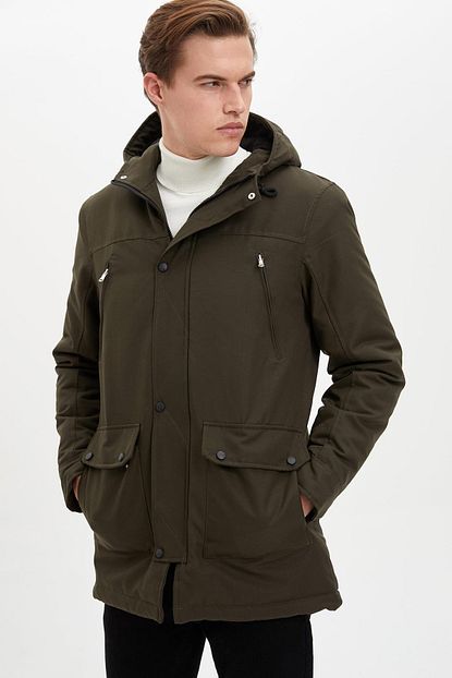 Defacto Erkek Haki Kapusonlu Mont M1003az 19cw Kh254 Trendyol