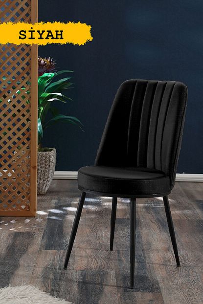 Mymassa Gold Sandalye Siyah Siyah Metal Ayakli Trendyol