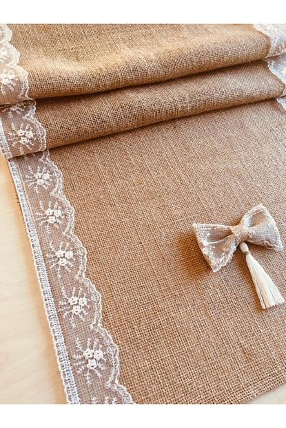 Karamelhome Dantelli El Yapimi Jut Kumas Runner Trendyol
