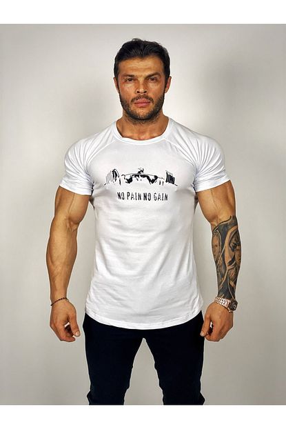 Black Erkek Beyaz Squat Fitness T Shirt Trendyol