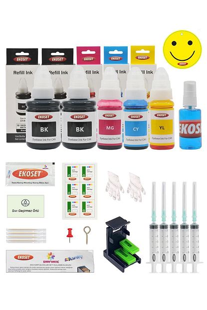 Ekoset Canon E414 E484 Pg 46 Cl 56 Uyumlu Kartus Dolum Seti Renkli 5 Li Set Trendyol
