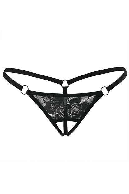 Liona Kadin Siyah Buyuk Beden Fantezi Agi Acik Dantelli G String Trendyol