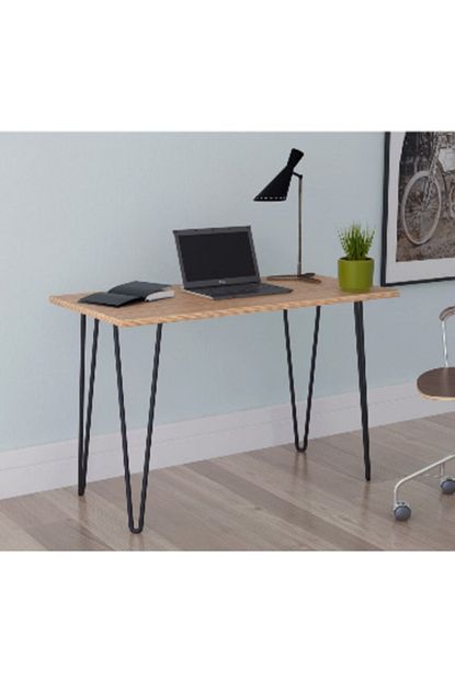 Cicireyon Ceviz Calisma Masasi Demir Ayakli Bilgisayar Masasi Laptop Masasi 60x90 Cm Trendyol