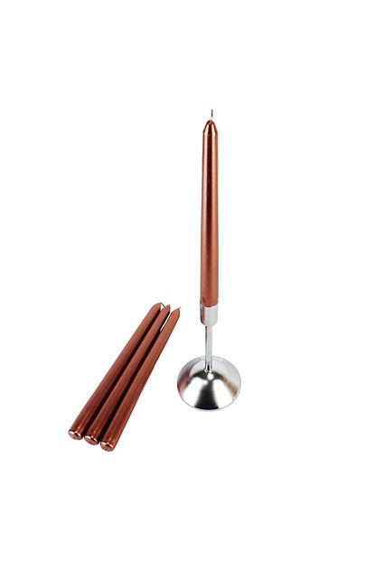 Horizon Mum 4 Adet Samdan Mumu Bakir Renk Uzun Mum 25 Cm Trendyol