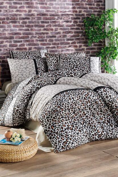 Maya Home Cift Kisilik Uyku Seti Pamuklu Urun Leopar Trendyol