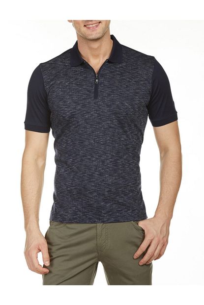 Bisse Erkek Lacivert Fermuarli Polo Yaka T Shirt Trendyol