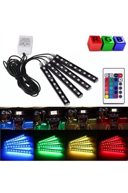 3m Arac Ici Ayak Alti Kumandali Led Sese Duyarli 4x12 Fonksiyonlu Ayak Alti Aydinlatma Ayak Alti Led Trendyol
