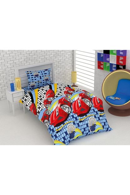 Arar Home Tek Kisilik Cocuk Genc Nevresim Takimi Mavi Arabali Trendyol
