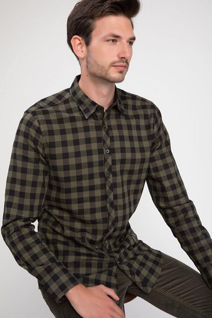 Defacto Erkek Slim Fit Kareli Gomlek J2871az 18wn Gn222 Trendyol