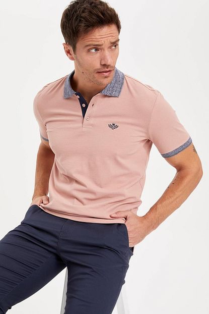 Defacto Erkek Pembe Baskili Slim Fit Polo T Shirt K1139az 19sm Pn261 Trendyol