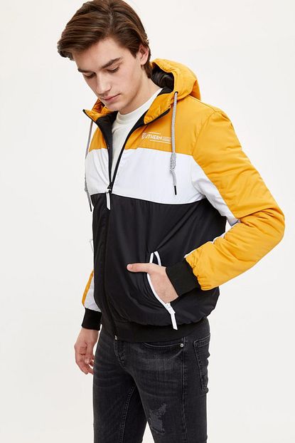 Defacto Erkek Sari Regular Fit Kapusonlu Mont M2907az 20sp Yl26 Trendyol