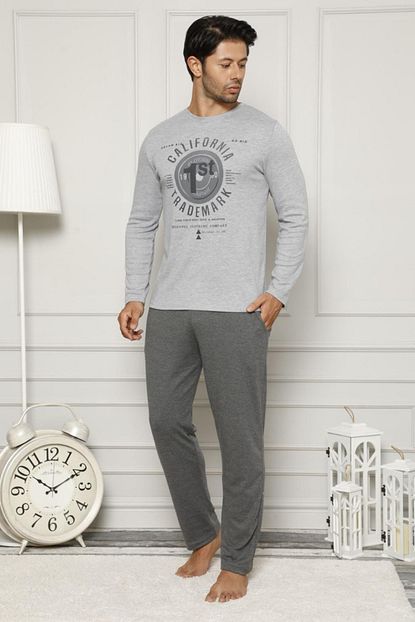 Pijamaevi California Baskili Uzun Kollu Kislik Erkek Pijama Takimi Trendyol