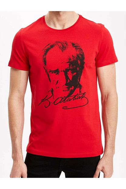 Ozkutlu Spor Kirmizi Ataturk Baskili Tisort Trendyol