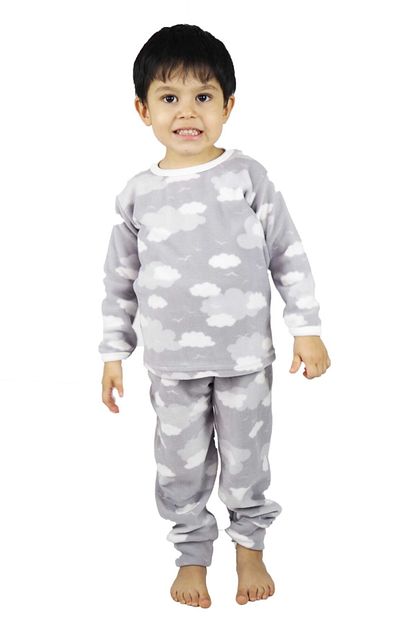 Bluence Erkek Cocuk Gri Pelus Pijama Takimi Trendyol