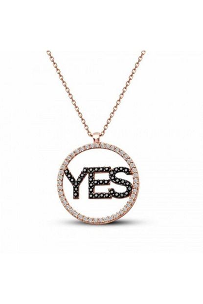 Karaca Butik 925 Ayar Gumus Zirkon Tasli Yes Yazili Kolye Trendyol