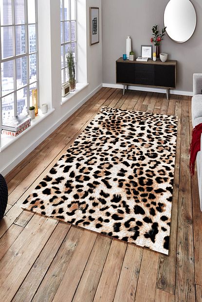 Cappio Hali Leopar Desenli Acik Renkli Hali Makinada Yikanabilir Cp199 Trendyol