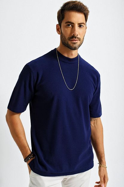 Chuba Erkek Lacivert Oversize Triko Tisort Trendyol