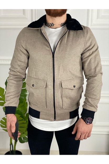 Ukdwear Erkek Kahverengi Slim Fit Kurklu Bomber Ceket Trendyol