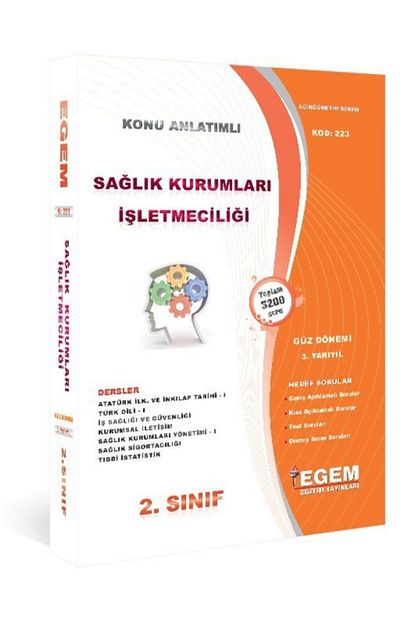 Egem Egitim Yayinlari Saglik Kurumlari Isletmeciligi 2 Sinif 3 Donem Tum Dersler Trendyol