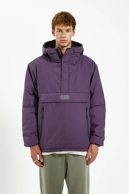 Pull Bear Erkek Koyu Mor Fermuarli Kapusonlu Kanguru Mont 09710526 Trendyol