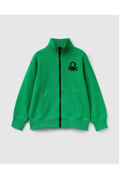 United Colors Of Benetton Erkek Cocuk Yesil Logolu Sweatshirt Trendyol