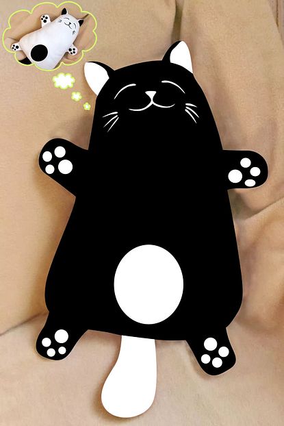 Fourstyle Siyah Sevimli Kedi Pelus Oyuncak Trendyol