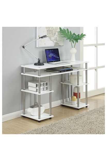 Berpahome Konvansiyonel Calisma Masasi Laptop Bilgisayar Masasi Mdf Krom Ayakli Trendyol