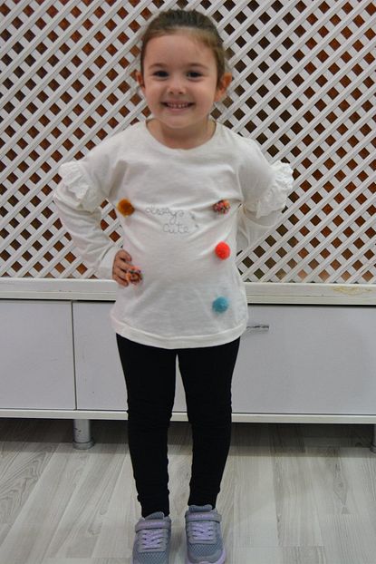 Via Girls Kiz Cocuk Beyaz Ikili Takim Trendyol