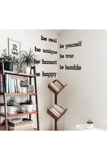 Moda Bodrum Be Real Be Yourself Mdf Duvar Yazisi 3mm Siyah Trendyol
