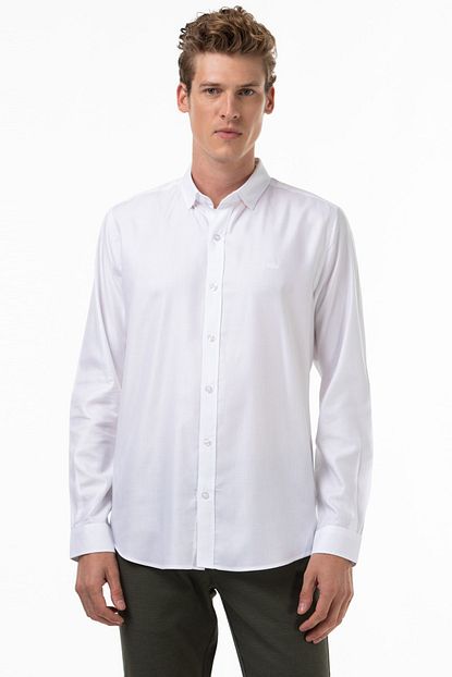 Lacoste Erkek Slim Fit Beyaz Gomlek Ch2101 Trendyol