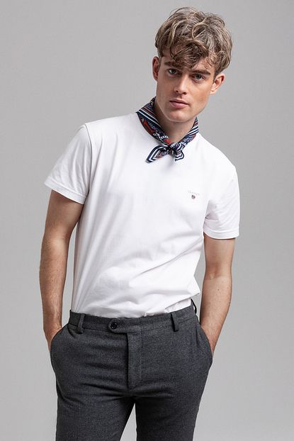 Gant Erkek Beyaz V Yaka T Shirt 234100 Trendyol