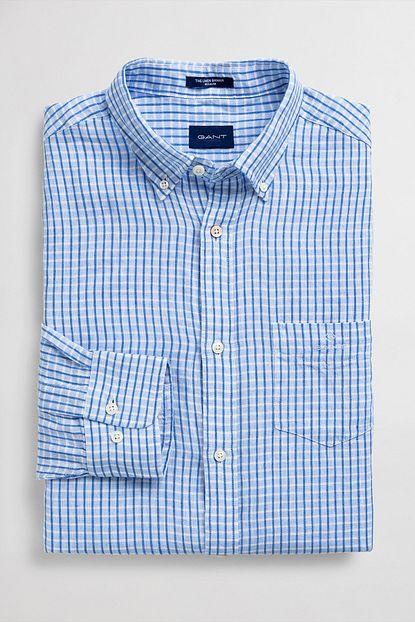 Gant Erkek Mavi Regular Fit Keten Gomlek 3012620 Trendyol