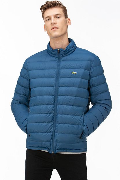 Lacoste Erkek Mavi Kapitone Kaz Tuyu Mont Trendyol