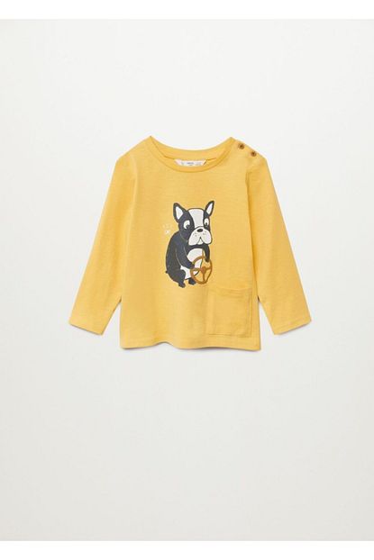 Mango Baby Erkek Bebek Sari Organik Pamuklu Cepli Tisort Trendyol