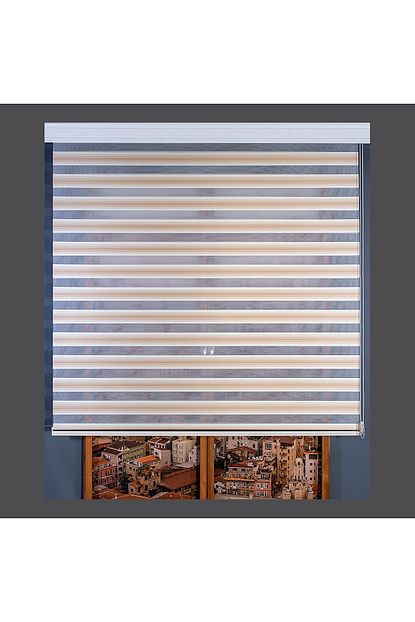 Aniper Zebra Krem Kahve Renk Gecisli Plise Perde 110x200 Cm Trendyol