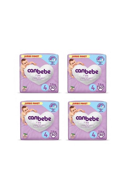 canbebe 4 numara 30x4 120 adet bebek bezi 4 lu set 7 14 kg fiyati yorumlari trendyol